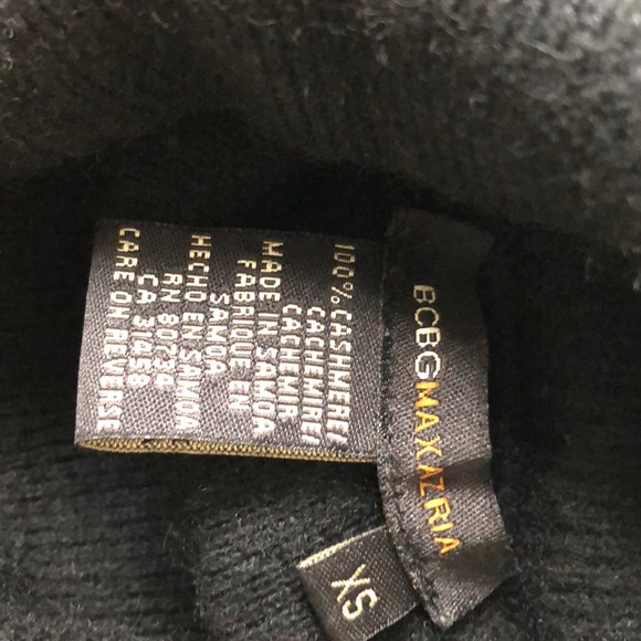 BCBG Max Azria black 100% cashmere XS turtleneck - Picture 2 of 5